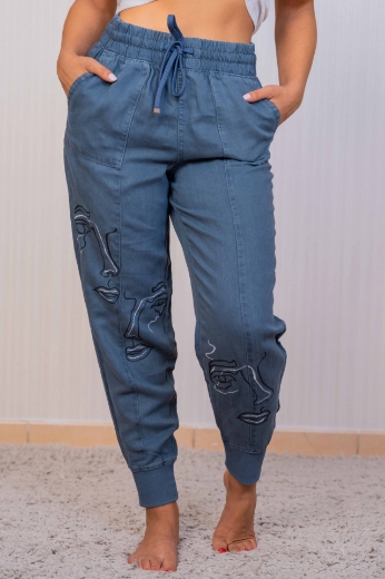 Picture of Light blue women's jeans, African theme