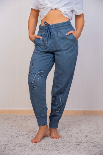 Picture of Light blue women's jeans, African theme