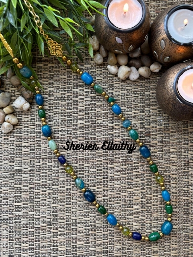 Picture of Handmade necklace With natural stones - gold plated