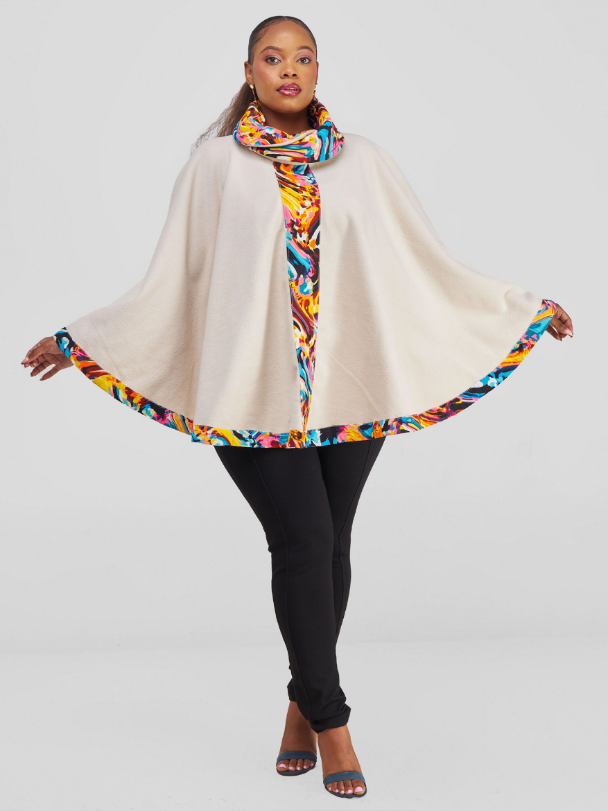 Picture of Vibe Turtle Neck Poncho - Beige