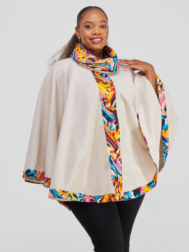 Picture of Vibe Turtle Neck Poncho - Beige