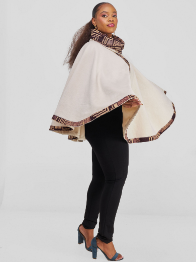 Picture of Vibe Turtle Neck Poncho - Beige 