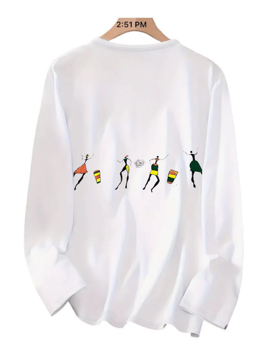 Picture of White cotton T-shirt African style