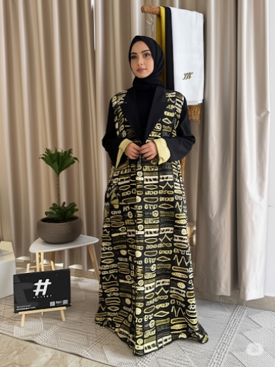 صورة Black Formal Abaya - with Yalow