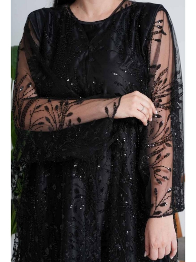 صورة عباءة تول السهرة السوداء