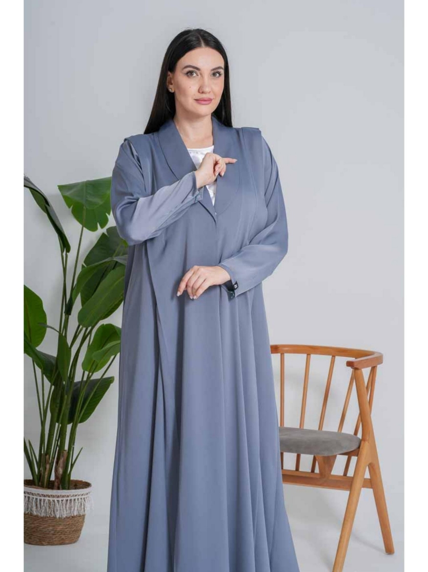 صورة عباءة "الـلابيل الهادئة" بلون الأزرق الترابي