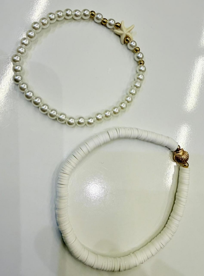 Picture of Set anklet pearl&shell