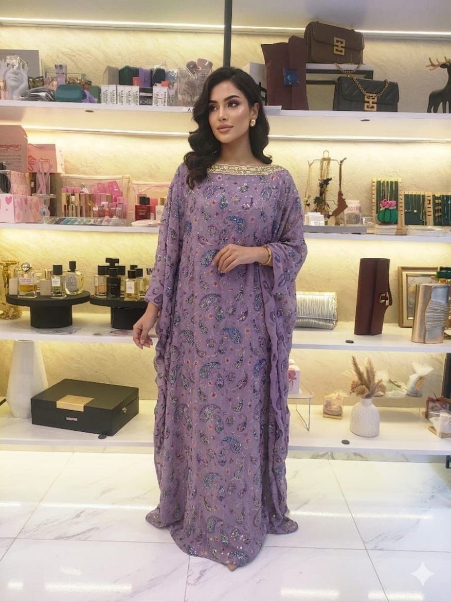 صورة Divv long dress purple