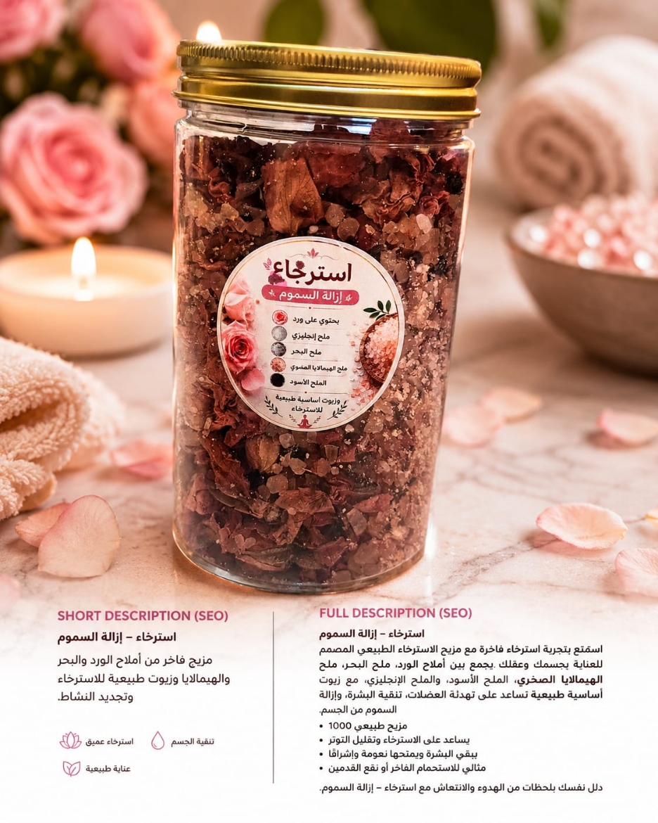 صورة Rose & Himalaya salt bath soak